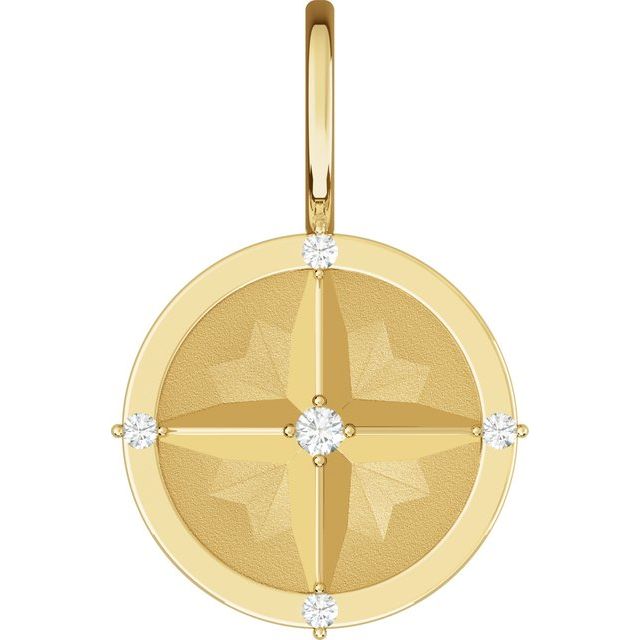 Platinum .03 CTW Natural Diamond Compass Pendant