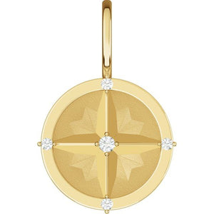 Platinum .03 CTW Natural Diamond Compass Pendant