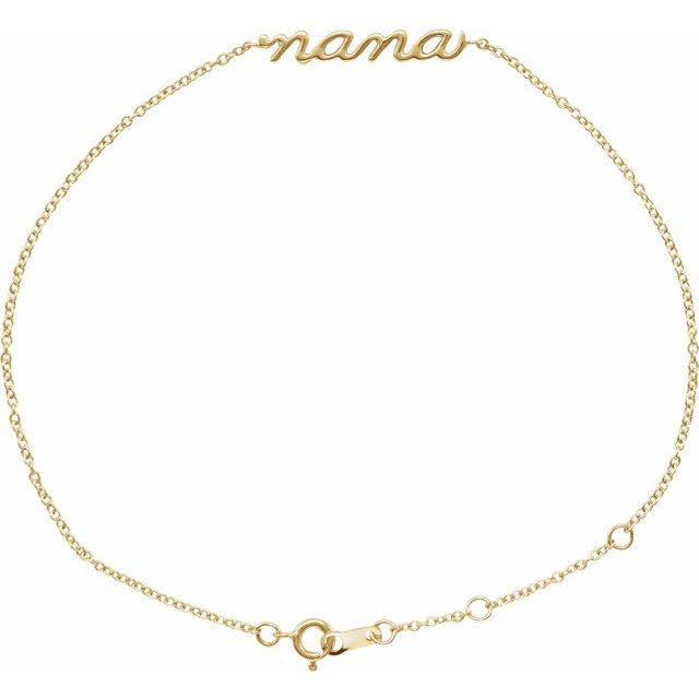 Lowercase Script Nana Bracelet in 14K Gold & Platinum