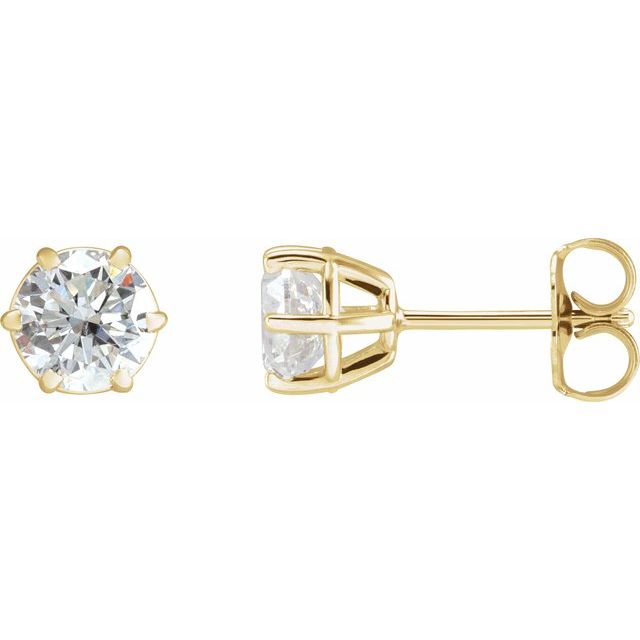 1 1/2 CTW Lab-Grown Diamond 6-Prong Wire Basket Earrings in 14K Gold