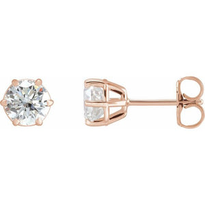 1 1/2 CTW Lab-Grown Diamond 6-Prong Wire Basket Earrings in 14K Gold