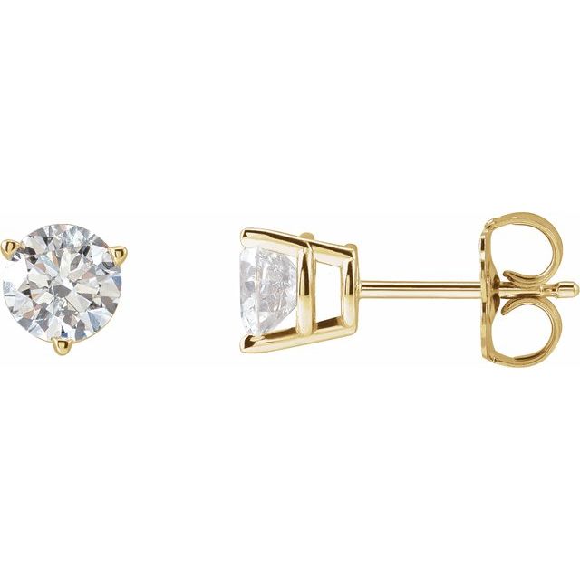 1 CTW Lab-Grown Diamond Round Earrings in 14K Gold