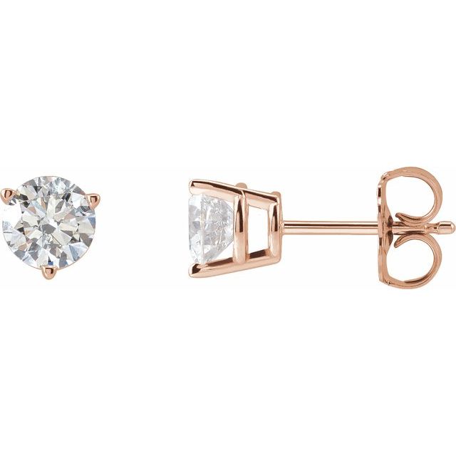1 CTW Lab-Grown Diamond Round Earrings in 14K Gold