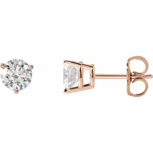 1 CTW Lab-Grown Diamond Round Earrings in 14K Gold