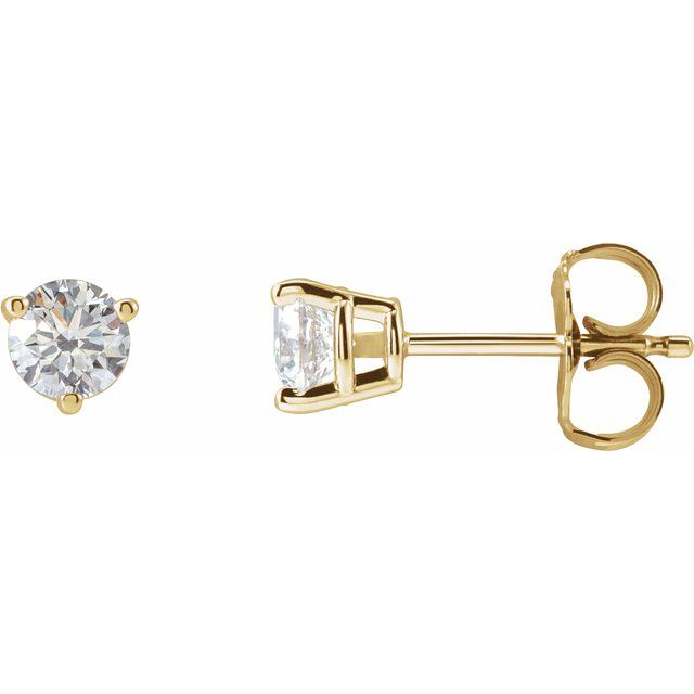 1/2 CTW Natural Diamond Round Earrings in 14K Gold