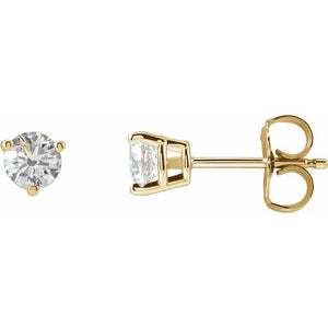1/2 CTW Natural Diamond Round Earrings in 14K Gold