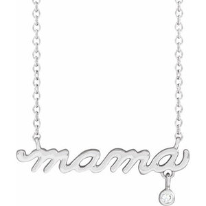 14K Gold Natural Diamond Lowercase Script 