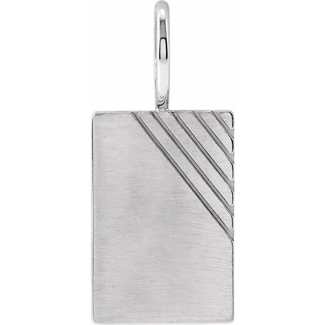 14K Gold Engravable Rustic Dog Tag Charm/Pendant