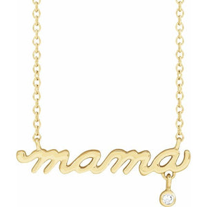 14K Gold Natural Diamond Lowercase Script 