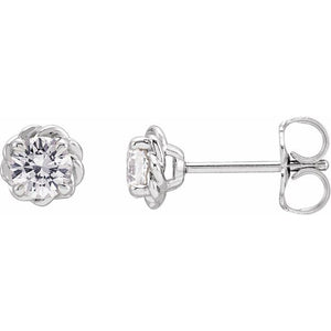1/2 CTW Natural Diamond Claw-Prong Rope Earrings in 14K Gold, Silver & Platinum