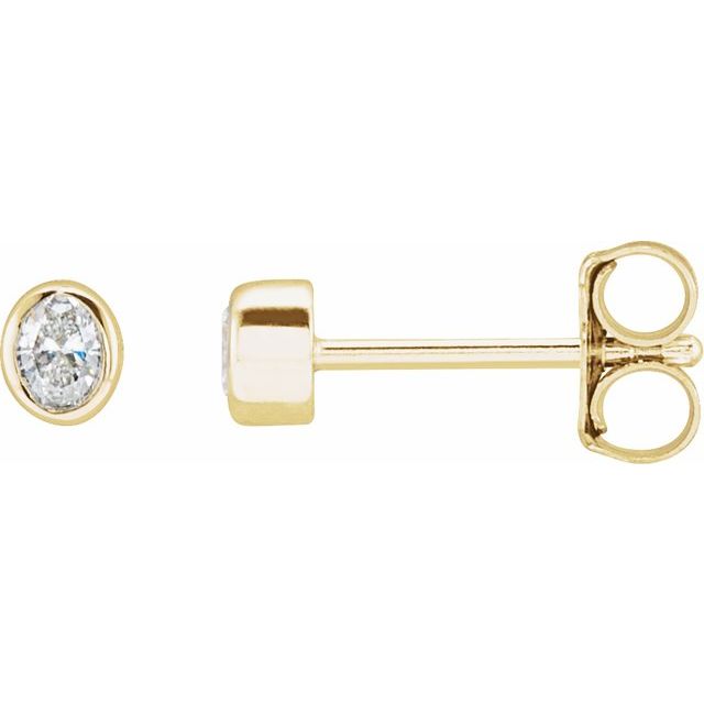 14K Gold Natural Diamond Bezel-Set Earrings