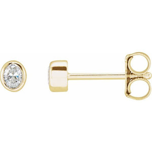 14K Gold Natural Diamond Bezel-Set Earrings