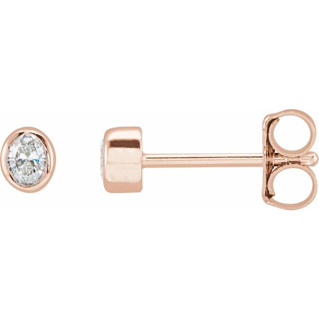 14K Gold Natural Diamond Bezel-Set Earrings
