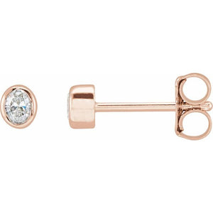 14K Gold Natural Diamond Bezel-Set Earrings