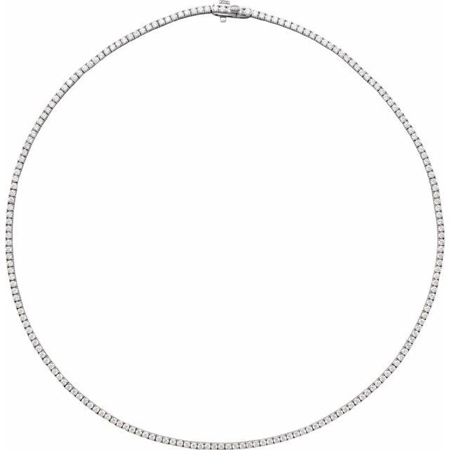 14K Gold Natural Diamond Line Necklace - Options Available