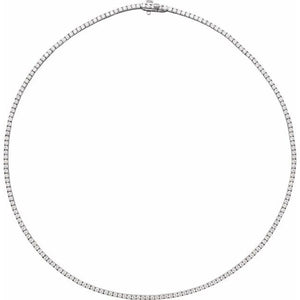 14K Gold Natural Diamond Line Necklace - Options Available