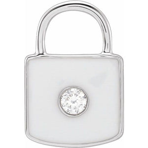 14K Gold Lock Charm Pendant - Options Available