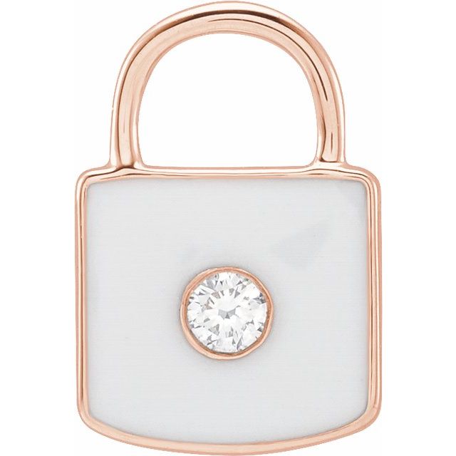 14K Gold Lock Charm Pendant - Options Available