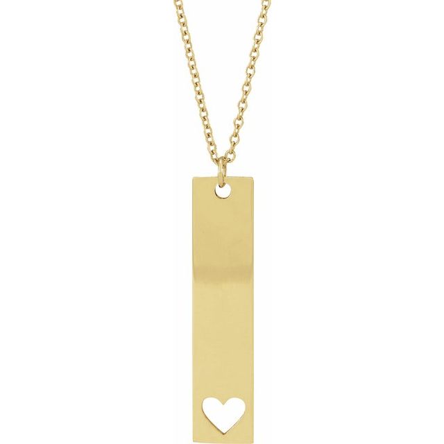 14K Gold Bar Family Necklace