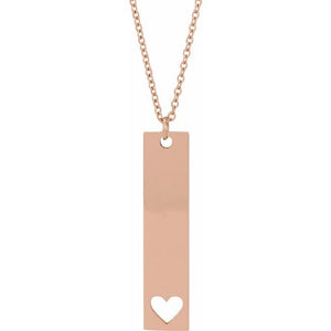 14K Gold Bar Family Necklace