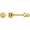 14K Yellow Gold 3 mm Ball Stud Earrings - Timeless Elegance