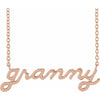 14K Rose Gold Lowercase Script Grandma 18