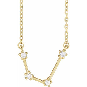 14K Gold Aquarius Necklace - Options Available