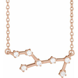 1/6 CTW Natural Diamond Round Zodiac Necklace in 14K Gold