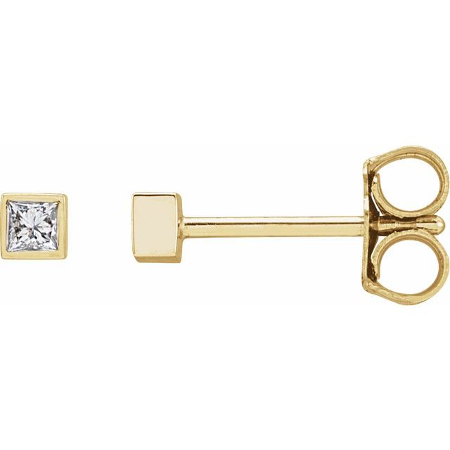 14K Gold Natural Diamond Bezel Earrings - Options Available