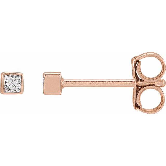 14K Gold Natural Diamond Bezel Earrings - Options Available