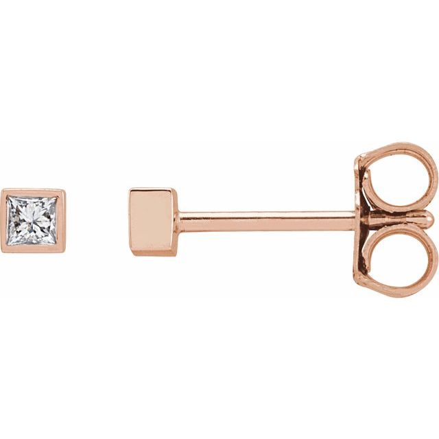 14K Gold Natural Diamond Bezel Earrings - Options Available