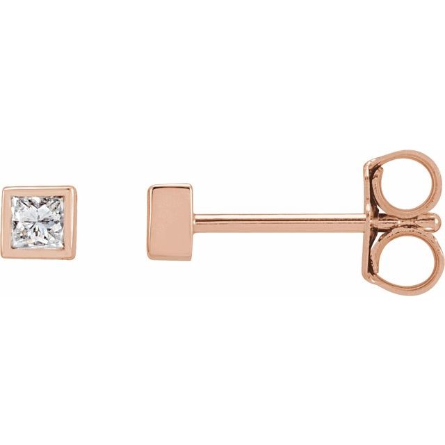 14K Gold Natural Diamond Bezel Earrings - Options Available