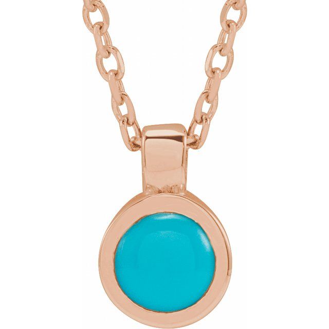 14K Rose Gold Bezel-Set Necklace with Natural White Opal - Adjustable 16-18" Length