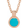 14K Rose Gold Bezel-Set Necklace with Natural White Opal - Adjustable 16-18