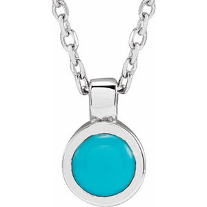 14K Rose Gold Bezel-Set Necklace with Natural White Opal - Adjustable 16-18