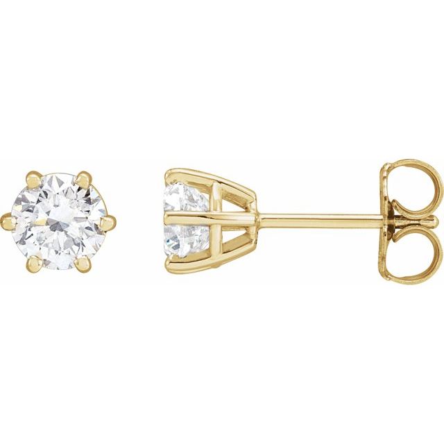 1 Ctw Lab-Grown Diamond 6-Prong Wire Basket Earrings