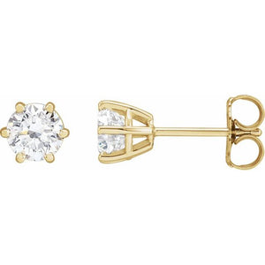 1 Ctw Lab-Grown Diamond 6-Prong Wire Basket Earrings