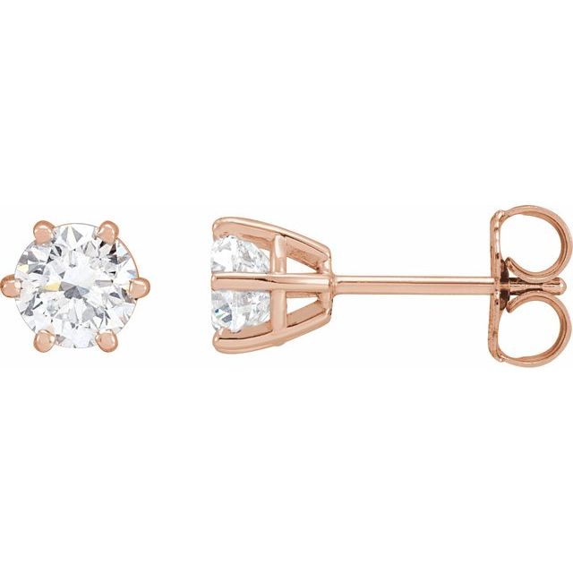 1 Ctw Lab-Grown Diamond 6-Prong Wire Basket Earrings