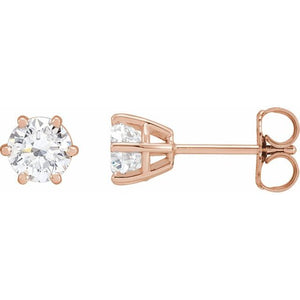 1 Ctw Lab-Grown Diamond 6-Prong Wire Basket Earrings