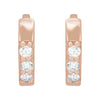 14K Rose Gold 1/8 CTW Natural Diamond Polished Huggie Hoop Earrings