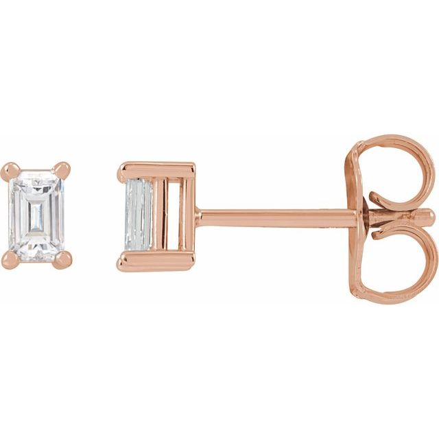 14K Gold Natural Diamond 4-Prong Basket Earrings