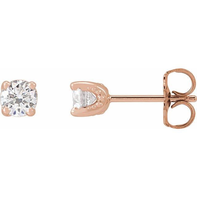 14K Gold Natural Diamond U-Prong Earrings - Options Available