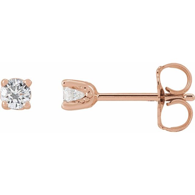 14K Gold Natural Diamond U-Prong Earrings - Options Available