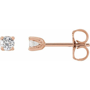 14K Gold Natural Diamond U-Prong Earrings - Options Available