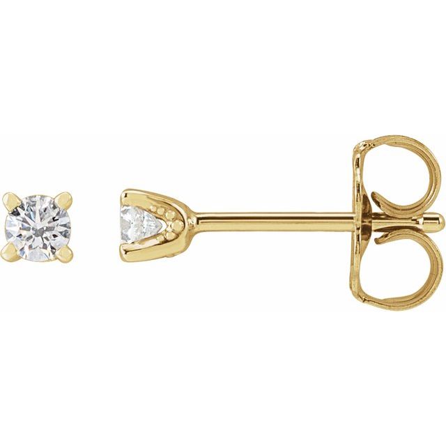 14K Gold Natural Diamond U-Prong Earrings - Options Available