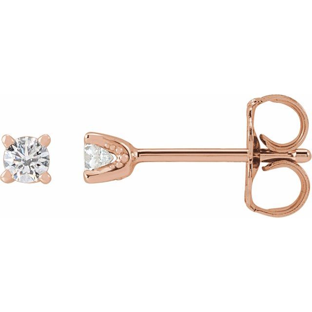 14K Gold Natural Diamond U-Prong Earrings - Options Available