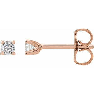 14K Gold Natural Diamond U-Prong Earrings - Options Available
