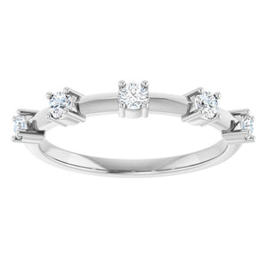 Platinum Natural Diamond Knife-Edge Anniversary Band - Options Available