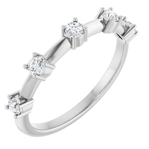 1/3 CTW Natural Diamond Knife-Edge Anniversary Band in 14K Gold & Platinum