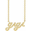 14K White Gold 14.88x7.93 mm Lowercase Script Gigi Necklace